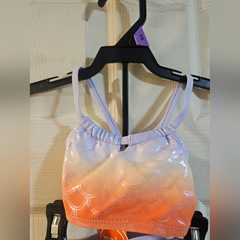 WONDER NATION BABY 3 PIECE MERMAID SWIMSUIT: NEW WITH TAGS: SIZE 12 MTH